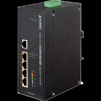 SWITCH INDUSTRIEL POE 5 PORTS 10/100 (4xPOE 126W+1x10/100) RAIL DIN