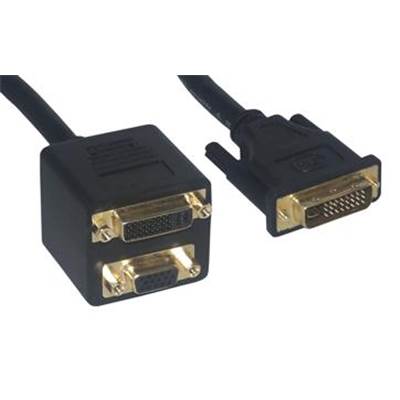 CORDON ECLATEUR ECRAN DVI-I VERS 1x DVI-I & 1x VGA