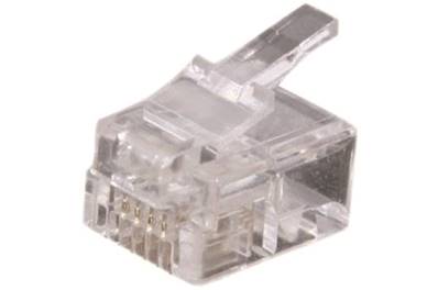 CONNECTEUR RJ11 6P4C CABLE PLAT SACHET DE 100