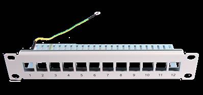 PANNEAU DE BRASSAGE NU 10 POUCES 12 PORTS RJ45 AVEC INSERT KEYSTONE