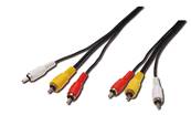 CORDON AUDIO VIDEO 3xRCA MALES VERS 3xRCA MALES EN 15 METRES