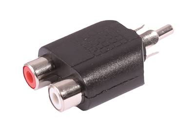 ADAPTATEUR 1 RCA MALE VERS 2 RCA FEMELLE