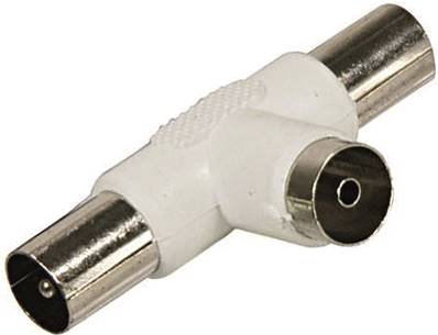 ADAPTATEUR EN T COAX 9,52mm 2xMALE VERS 1xFEMELLE