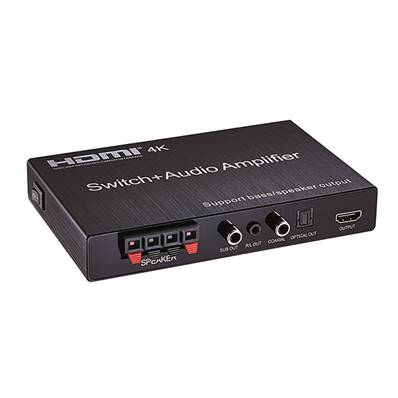 SWITCH HDMI 3 PORTS 4K AMPLI AUDIO INTEGRE- SORTIES OPTIQUE ET COAX