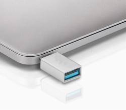 ADAPTATEUR TYPE C VERS USB 3.0 TYPE A FEMELLE MONOBLOC ARGENT