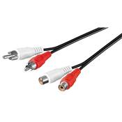 RALLONGE AUDIO 2xRCA MALES VERS 2xRCA FEMELLES EN 1.2 METRES