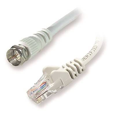 CORDON BALUN RJ45 VERS TV TYPE F 2 METRES