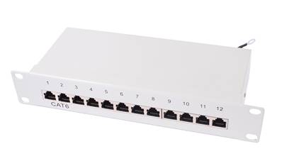 PANNEAU DE BRASSAGE 10 POUCES 12 PORTS RJ45 CAT6 FTP EQUIPE