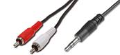 CORDON AUDIO 1 MINI JACK 3.5 VERS 2xRCA 20 METRES