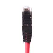 CORDON RJ45 CAT 6 100 Ohms CROISE  FTP ROUGE MANCHON NOIR 2 METRES