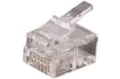 CONNECTEUR RJ11 6P4C CABLE PLAT SACHET DE 50