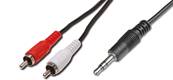 CORDON AUDIO 1 MINI JACK 3.5 VERS 2xRCA 3 METRES