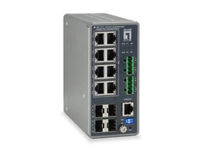 SWITCH INDUSTRIEL POE MANAG. L3 8 PORTS GIGA 240W+4 SFP RAIL DIN