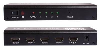 SWITCH HDMI 4 PORTS QUAD MULTI VIEWER