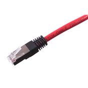 CORDON RJ45 CAT 6 100 Ohms CROISE  FTP ROUGE MANCHON NOIR 2 METRES