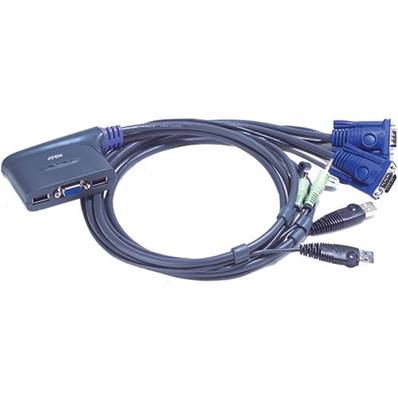 MINI KVM CABLES INTEGRES 2 PORTS USB + AUDIO