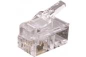 CONNECTEUR RJ9 4P4C CABLE PLAT SACHET DE 100