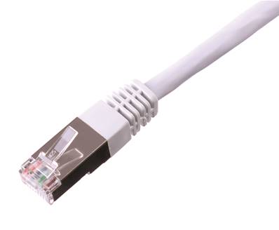 CORDON RJ45 CAT 6 100 Ohms BLINDE FTP BLANC 1 METRE