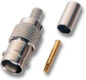 CONNECTEUR BNC FEMELLE A SERTIR KX3-RG174 50 OHMS-2.54MM SACHET DE 10
