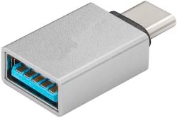 ADAPTATEUR TYPE C VERS USB 3.0 TYPE A FEMELLE MONOBLOC ARGENT