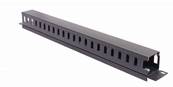 GUIDE CABLE HORIZONTAL 1U AVEC GOULOTTE 40X40 1U NOIR