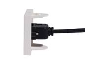 PLASTRON 45x45 USB FEMELLE AVEC RALLONGE FEMELLE 0,2 METRE