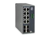 SWITCH INDUSTRIEL POE 8 PORTS GIGABIT 240W +4 SFP RAIL DIN