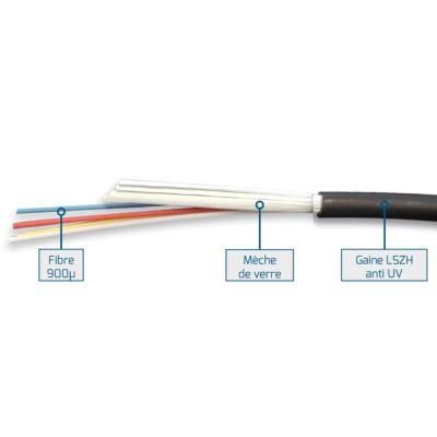 FIBRE OS2 4FO INT/EXT LSZH STRUCT. SERREE 900µ ANTI RONGEUR SIMPLE