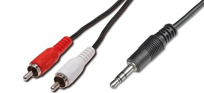 CORDON AUDIO 1 MINI JACK 3.5 VERS 2xRCA 5 METRES