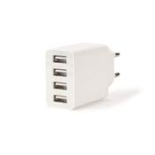 CHARGEUR USB MULTIPLE 4 PORTS 3A 30W BLANC
