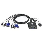 MINI KVM CABLES INTEGRES 2 PORTS USB 