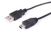 CORDON USB V2.0  TYPE A->MINI USB 5 POINTS 1,8 METRE