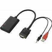 ADAPTATEUR VGA MALE + JACK CABLE 60 CM VERS HDMI FEMELLE