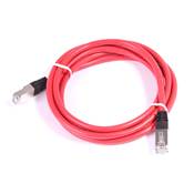 CORDON RJ45 CAT 6 100 Ohms CROISE  FTP ROUGE MANCHON NOIR 2 METRES