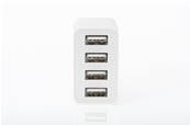 CHARGEUR USB MULTIPLE 4 PORTS 3A 30W BLANC