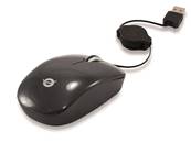 SOURIS OPTIQUE DE VOYAGE 2 BOUTONS + MOLETTE NOIR RETRACTABLE