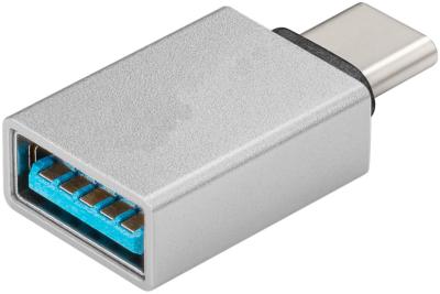 ADAPTATEUR TYPE C VERS USB 3.0 TYPE A FEMELLE MONOBLOC ARGENT