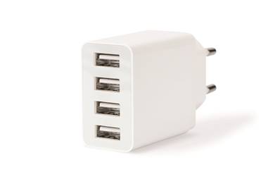 CHARGEUR USB MULTIPLE 4 PORTS 3A 30W BLANC