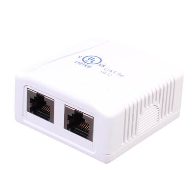 BOITIER MURAL EQUIPE 2 PORTS RJ45 CAT 5e FTP