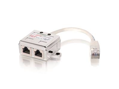 DOUBLEUR ETHERNET BLINDE RJ45 FTP + CORDON 15CM  PAIRES 1-2-3-6