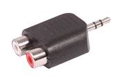 ADAPTATEUR 1 JACK 3,5 MALE VERS 2 RCA  FEMELLE