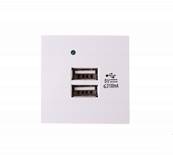 PLASTRON 45x45 CHARGEUR USB 2 PORTS 5V-2.1A