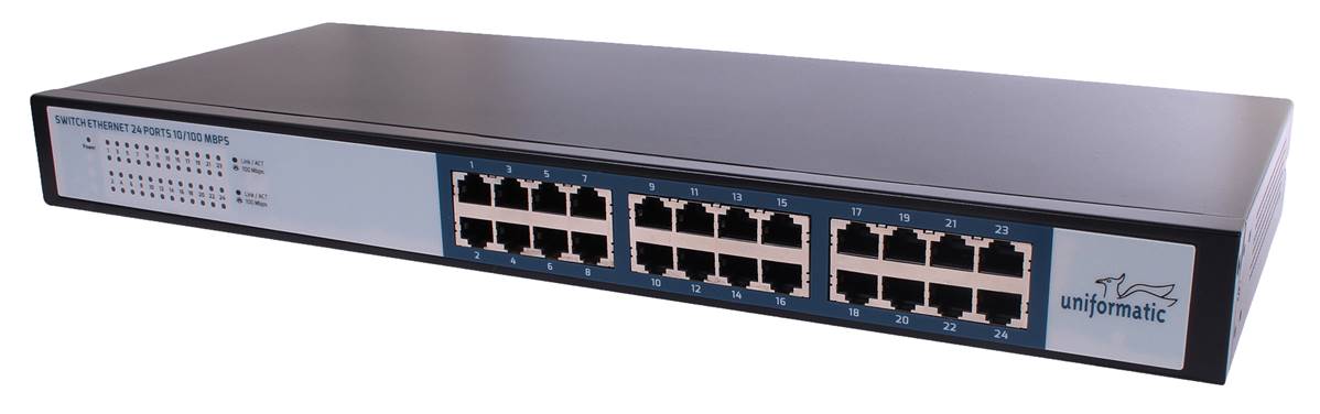 switch rackable 24 ports 10/100 uniformatic