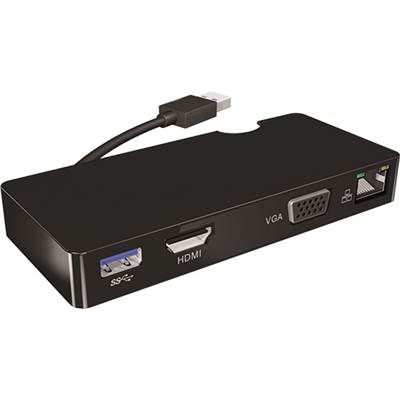 REPLICATEUR DE PORT USB 3.0 ->1xRJ45 GIGA-1xVGA-1xHDMI-1xUSB 3.0