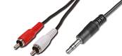 CORDON AUDIO 1 MINI JACK 3.5 VERS 2xRCA 5 METRES