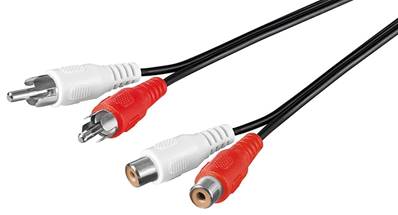 RALLONGE AUDIO 2xRCA MALES VERS 2xRCA FEMELLES EN 15 METRES