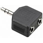 ADAPTATEUR DOUBLEUR JACK 3.5MM 1M/2F STEREO MONOBLOC