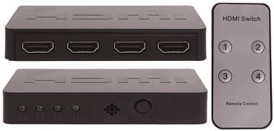 SWITCH HDMI 4 PORTS FULL HD AVEC TELECOMMANDE