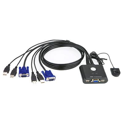 MINI KVM CABLES INTEGRES 2 PORTS USB 