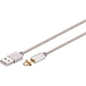 CORDON USB MAGNETIQUE TYPE A MALE VERS MICRO USB TYPE B MALE 1 METRE 